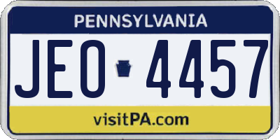 PA license plate JEO4457