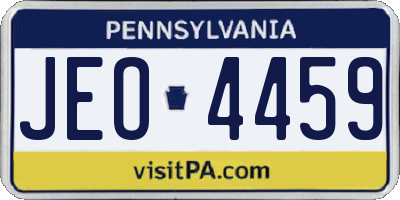 PA license plate JEO4459