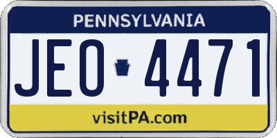 PA license plate JEO4471