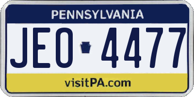 PA license plate JEO4477