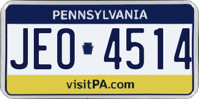 PA license plate JEO4514