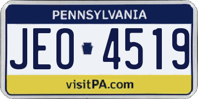 PA license plate JEO4519
