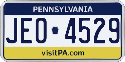 PA license plate JEO4529