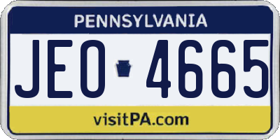 PA license plate JEO4665