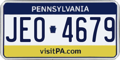 PA license plate JEO4679