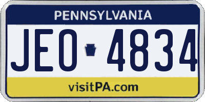 PA license plate JEO4834