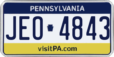 PA license plate JEO4843