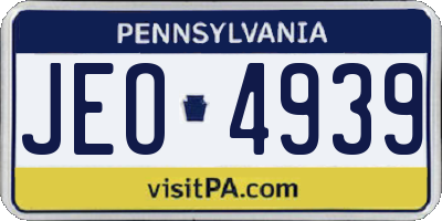 PA license plate JEO4939