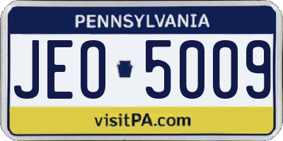 PA license plate JEO5009