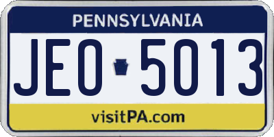 PA license plate JEO5013