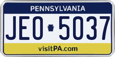 PA license plate JEO5037