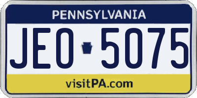 PA license plate JEO5075