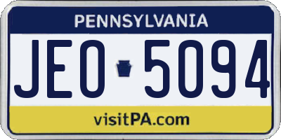 PA license plate JEO5094