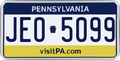 PA license plate JEO5099