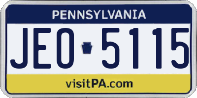 PA license plate JEO5115