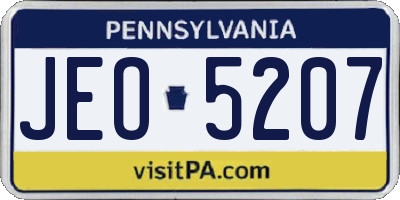 PA license plate JEO5207