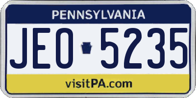 PA license plate JEO5235