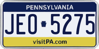 PA license plate JEO5275