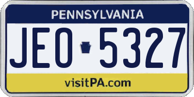 PA license plate JEO5327