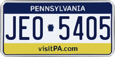 PA license plate JEO5405