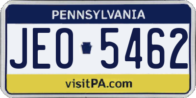 PA license plate JEO5462