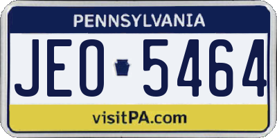 PA license plate JEO5464