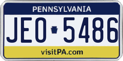 PA license plate JEO5486