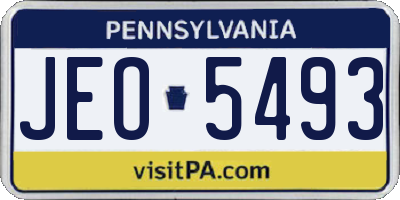 PA license plate JEO5493