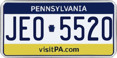 PA license plate JEO5520