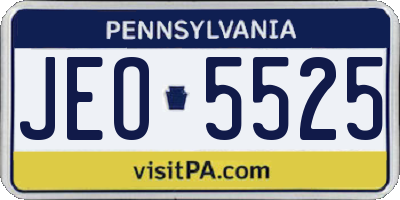 PA license plate JEO5525