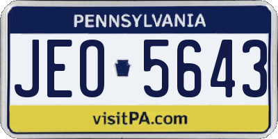PA license plate JEO5643