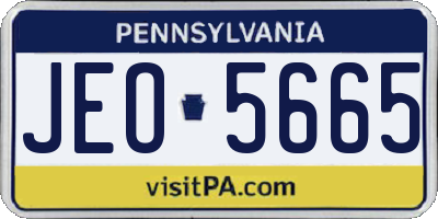 PA license plate JEO5665