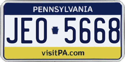 PA license plate JEO5668