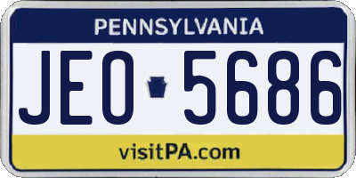 PA license plate JEO5686