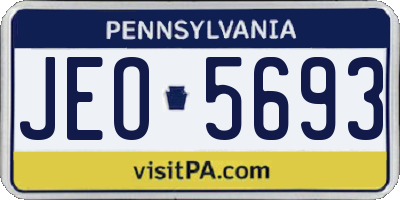 PA license plate JEO5693