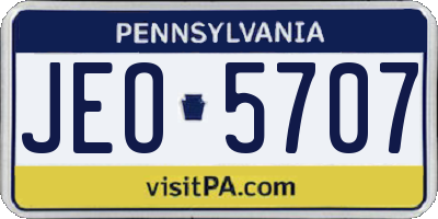 PA license plate JEO5707