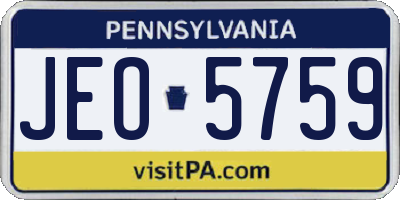 PA license plate JEO5759