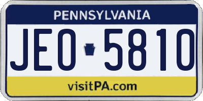 PA license plate JEO5810