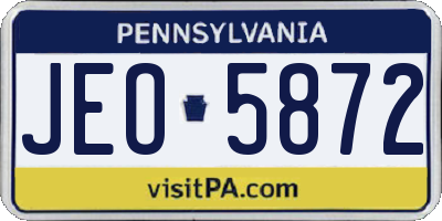 PA license plate JEO5872