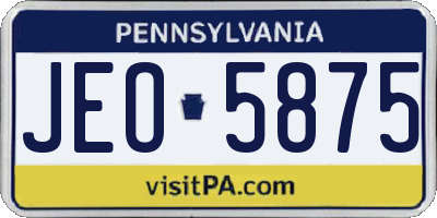 PA license plate JEO5875