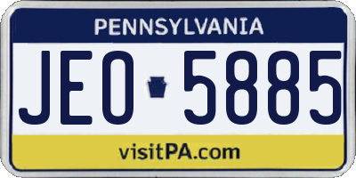 PA license plate JEO5885