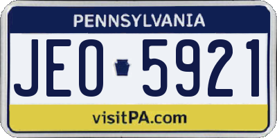 PA license plate JEO5921
