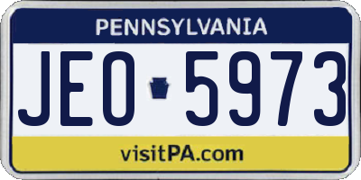 PA license plate JEO5973