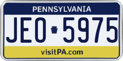 PA license plate JEO5975