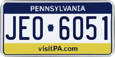 PA license plate JEO6051