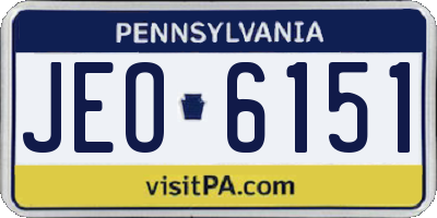 PA license plate JEO6151