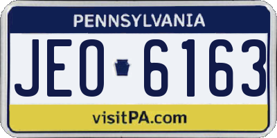 PA license plate JEO6163