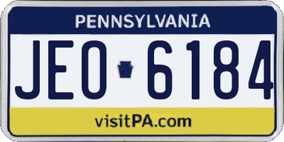 PA license plate JEO6184