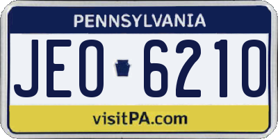 PA license plate JEO6210
