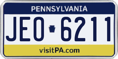 PA license plate JEO6211